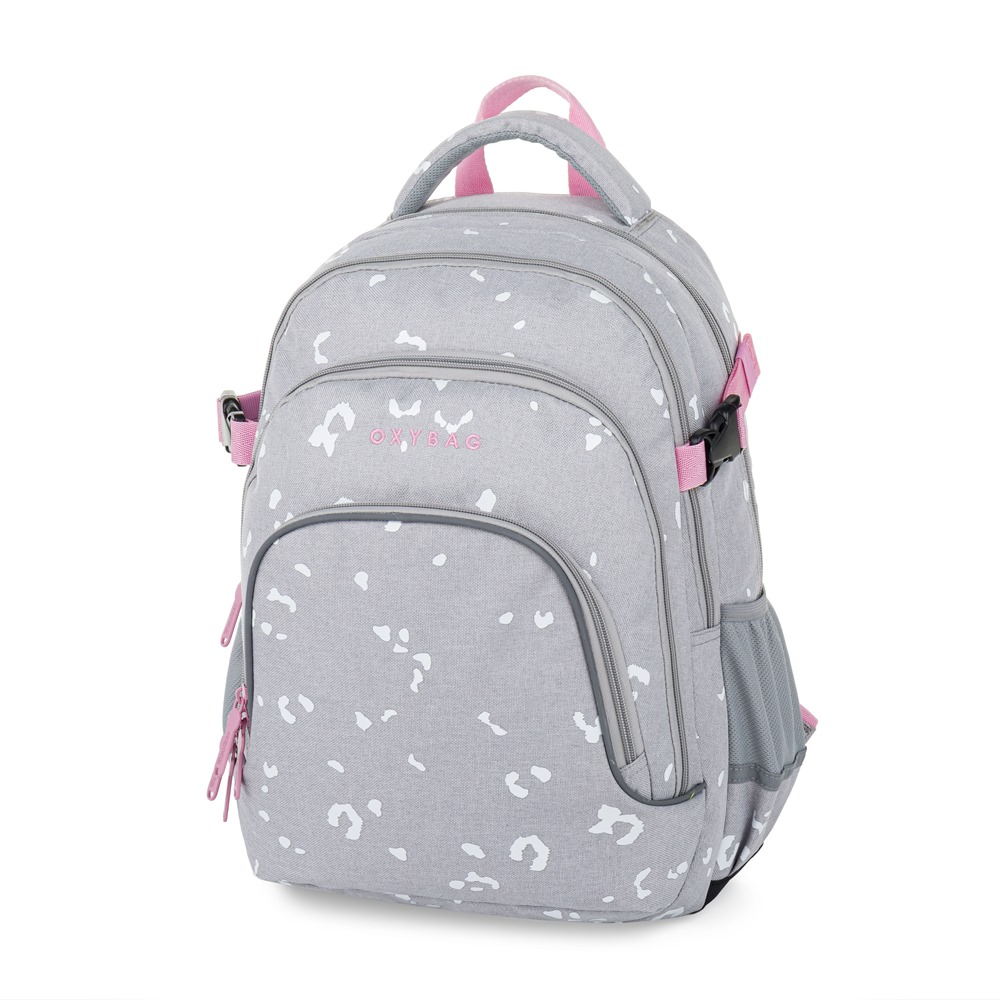 Studentský batoh OXY SCOOLER Grey geometric